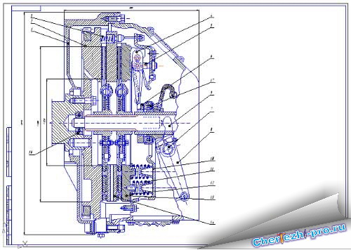Сборочный чертеж сцепления камаз