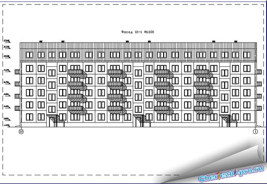 Планировка дома 1 510 Чертеж Курсовой ПГС: 5-ти этажный жилой дом серии 1-510