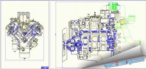 Двигатель камаз чертеж