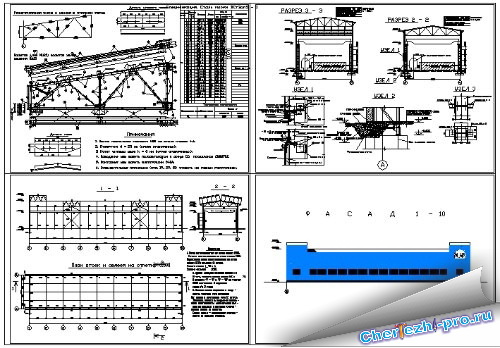 Промышленное здание чертежи dwg